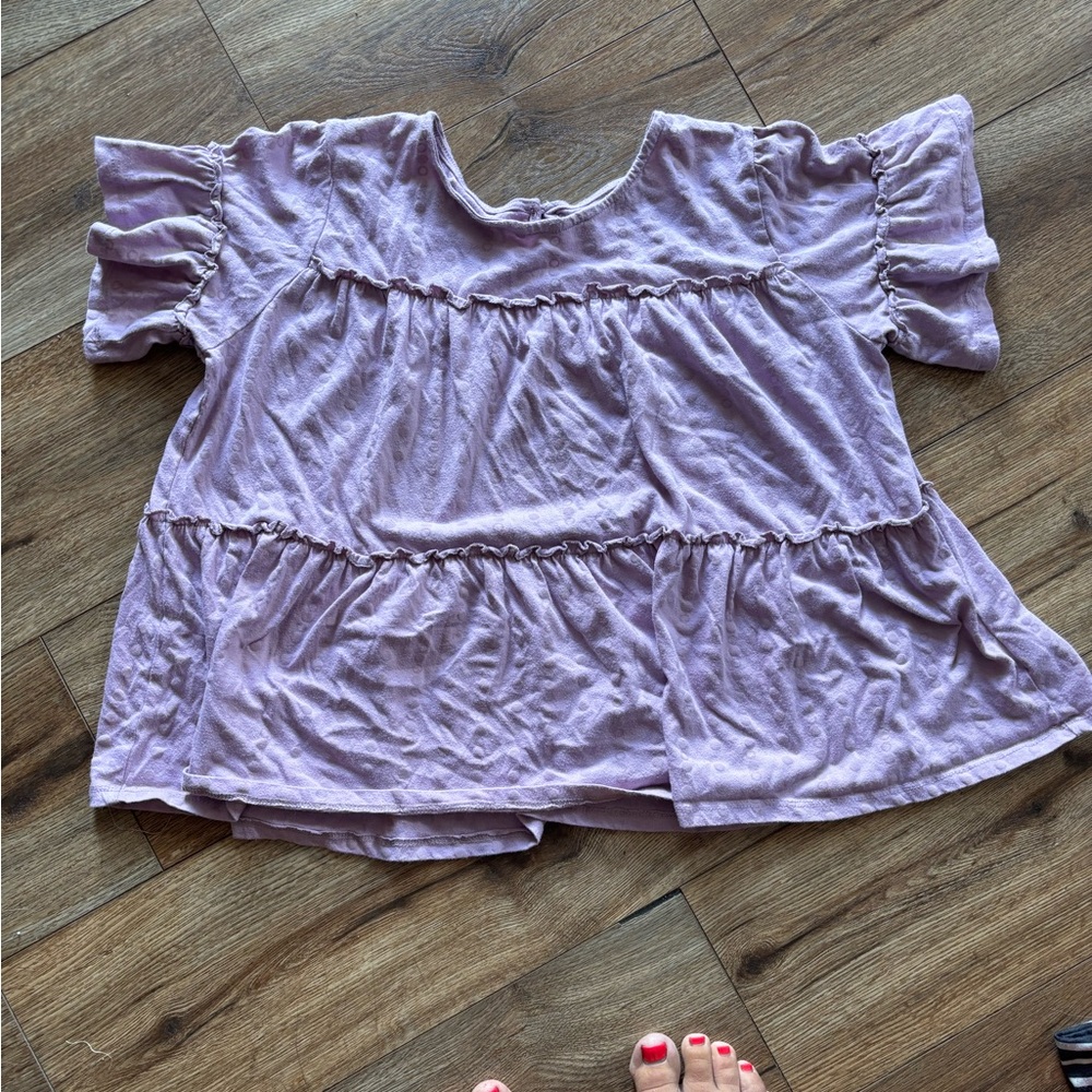 Lavender Ruffle Sleeve Top